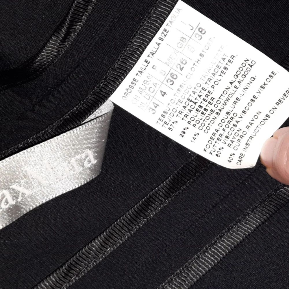 MAX MARA Cady Tailored Blazer Black Jacket Italy Office Business Capsule US 4 S - Picture 6 of 10